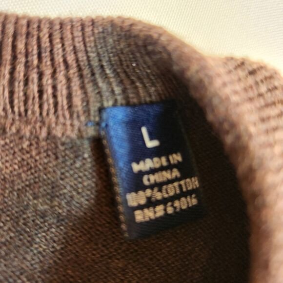 Consensus Sportswear Close-Knit Brown Argyle Pattern Sweater Size Large Mens - Picture 11 of 15